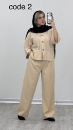 کت و شلوار لینن کد 09321 B-15