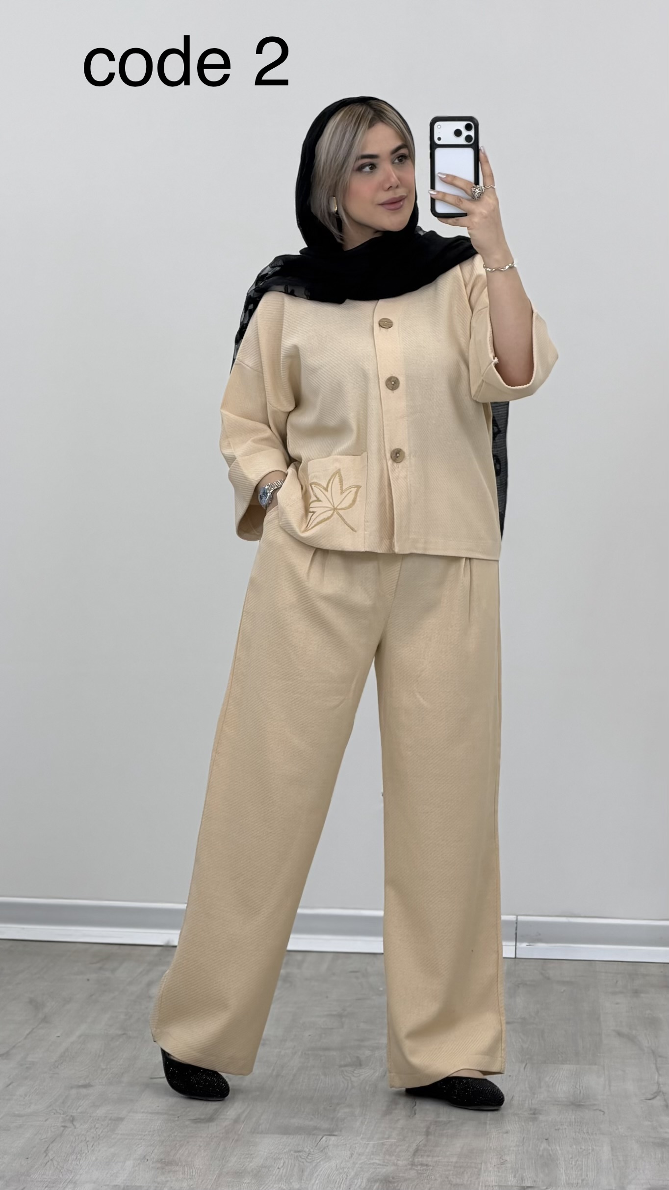 نباتی کت و شلوار لینن کد 09321 B-15 - Image 1