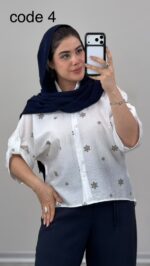 شومیز گلدار کد 010078 B-4 - Image 4