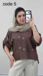 شومیز گلدار کد 010078 B-4 - Image 5