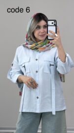 شومیز لینن مدل هانا کد 09960 B-12