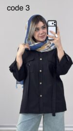 شومیز لینن مدل هانا کد 09960 B-12 - Image 3