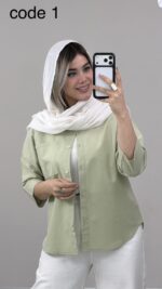 شومیز لینن مدل نفس کد 09962 B-8