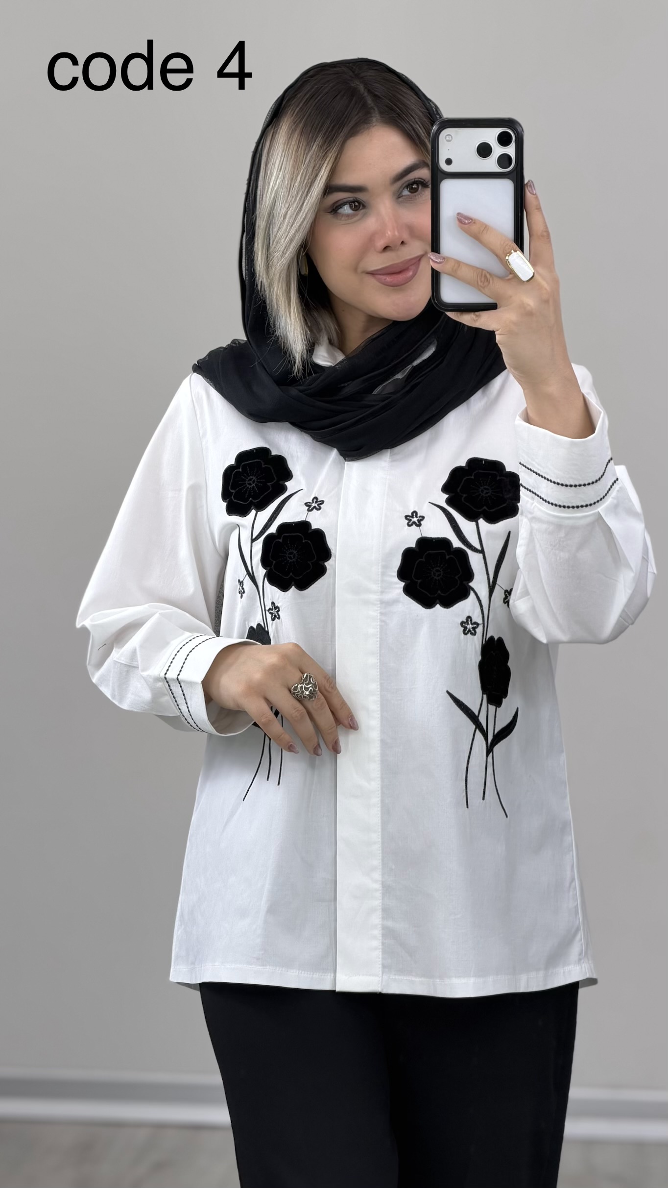 IMG_2363 شومیز گلدوزی مدل آمورا کد 09967 A-2 - Image 1