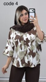 شومیز گلدار کد 09971 B-10