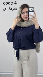 شومیز ساتن گره ای کد 09983 B-16