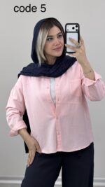 شومیز لینن کد 09985 A-5 - Image 4