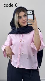 شومیز طرح گل کد 09990 A-16