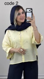 شومیز طرح گل کد 09990 A-16 - Image 4