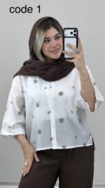 شومیز طرح گل کد 09990 A-16 - Image 3