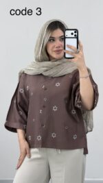 شومیز طرح گل کد 09990 A-16 - Image 5