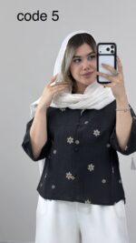 شومیز طرح گل کد 09990 A-16 - Image 6