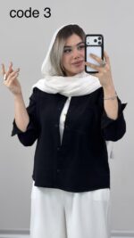 شومیز لینن کد 09985 A-5 - Image 7