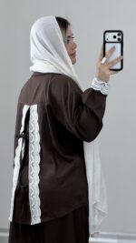 شومیز و شلوار سیلک مزونی کد 09996 A-14 - Image 2