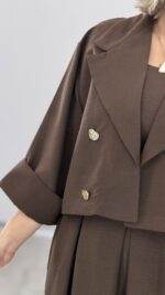 کت + کراپ+ دامن مزونی کد 09999 A_20 - Image 2