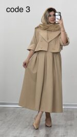 کت + کراپ+ دامن مزونی کد 09999 A_20 - Image 5