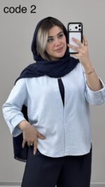 شومیز سیلک مدل نوینا کد 01000 A-18 - Image 5