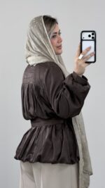 شومیز مزونی کمربند دار کد 09997 A-16 - Image 7