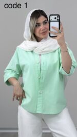 شومیز لینن مدل آدریل کد 010005 - Image 5