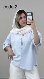 شومیز لینن مدل آدریل کد 010005