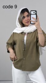 شومیز لینن مدل آدریل کد 010005 - Image 4