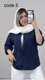 شومیز لینن مدل آدریل کد 010005 - Image 7