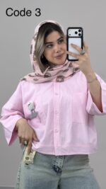 شومیز استیکردار کد 010013 A-7