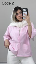 شومیز لینن مهفام کد 010015 A-18 - Image 6