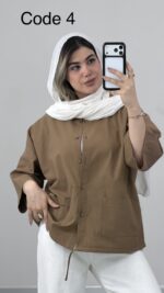 شومیز لینن مهفام کد 010015 A-18 - Image 4