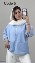 شومیز لینن مهفام کد 010015 A-18 - Image 3