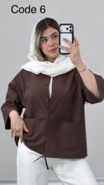 شومیز لینن مهفام کد 010015 A-18 - Image 2