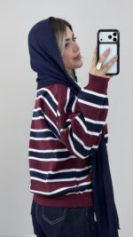 بلوز بافت یقه شکاری کد 010036 B-12 - Image 9