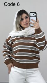 بلوز بافت یقه شکاری کد 010036 B-12 - Image 5