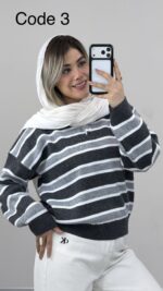 بلوز بافت یقه شکاری کد 010036 B-12 - Image 3