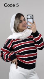 بلوز بافت یقه شکاری کد 010036 B-12 - Image 4