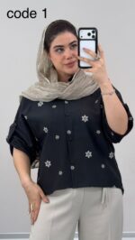 شومیز گلدار کد 010078 B-4 - Image 6