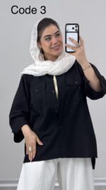 شومیز لینن هایده کد 010041 B-7 - Image 5