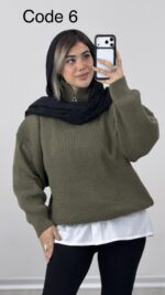 بلوز بافت نیم زیپ کد 010180 B-5 - Image 3