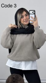 بلوز بافت نیم زیپ کد 010180 B-5 - Image 5