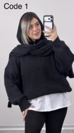 بلوز بافت نیم زیپ کد 010180 B-5 - Image 9