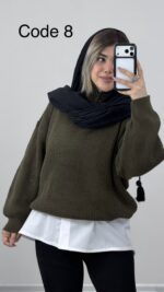 بلوز بافت نیم زیپ کد 010180 B-5 - Image 7