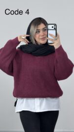 بلوز بافت نیم زیپ کد 010180 B-5 - Image 6