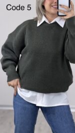 بلوز بافت یقه گرد کد 010211 B-8 - Image 3