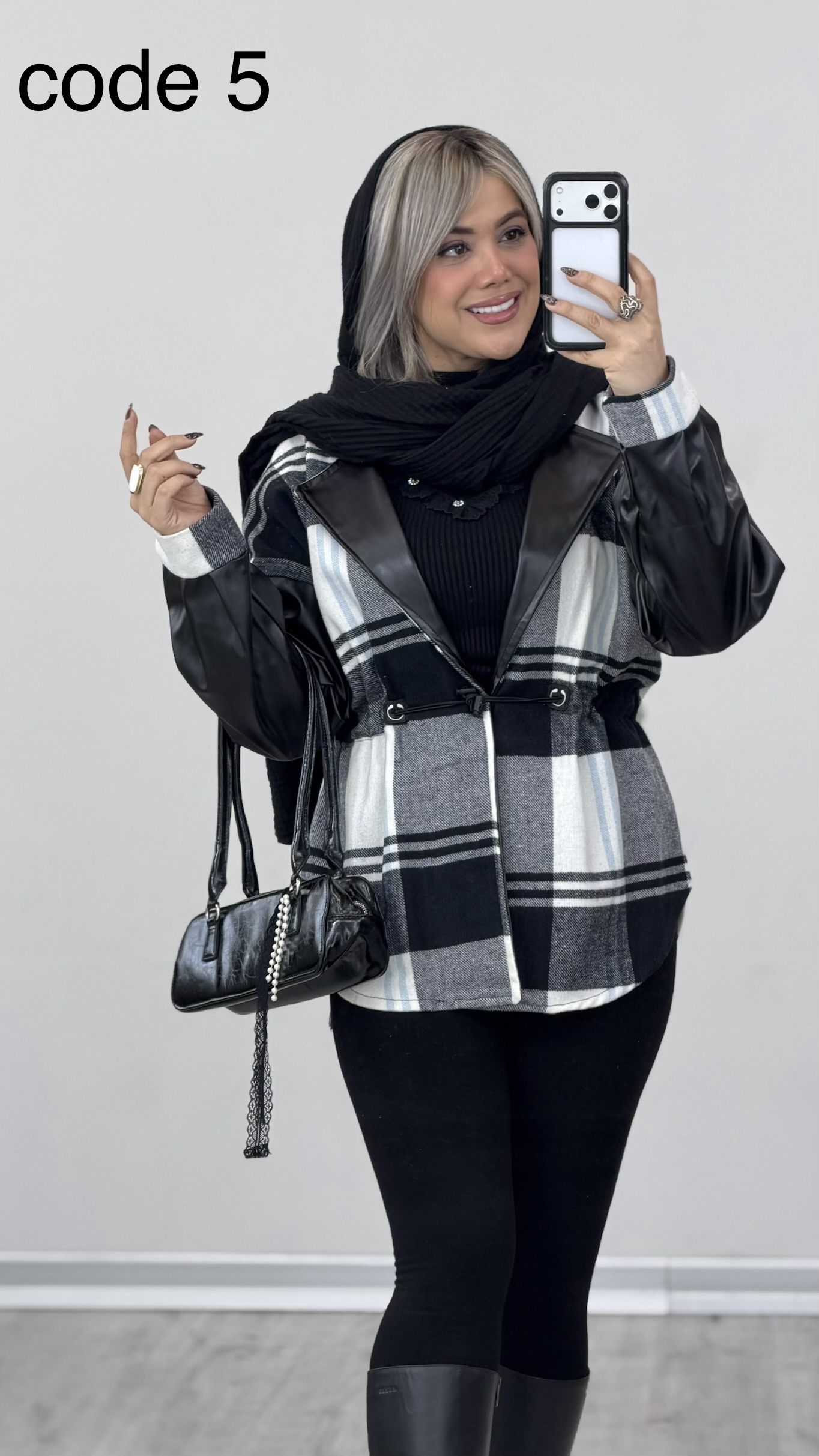 IMG_7553 شکت چهارخونه ثیلا کد 010244 A-7 - Image 1