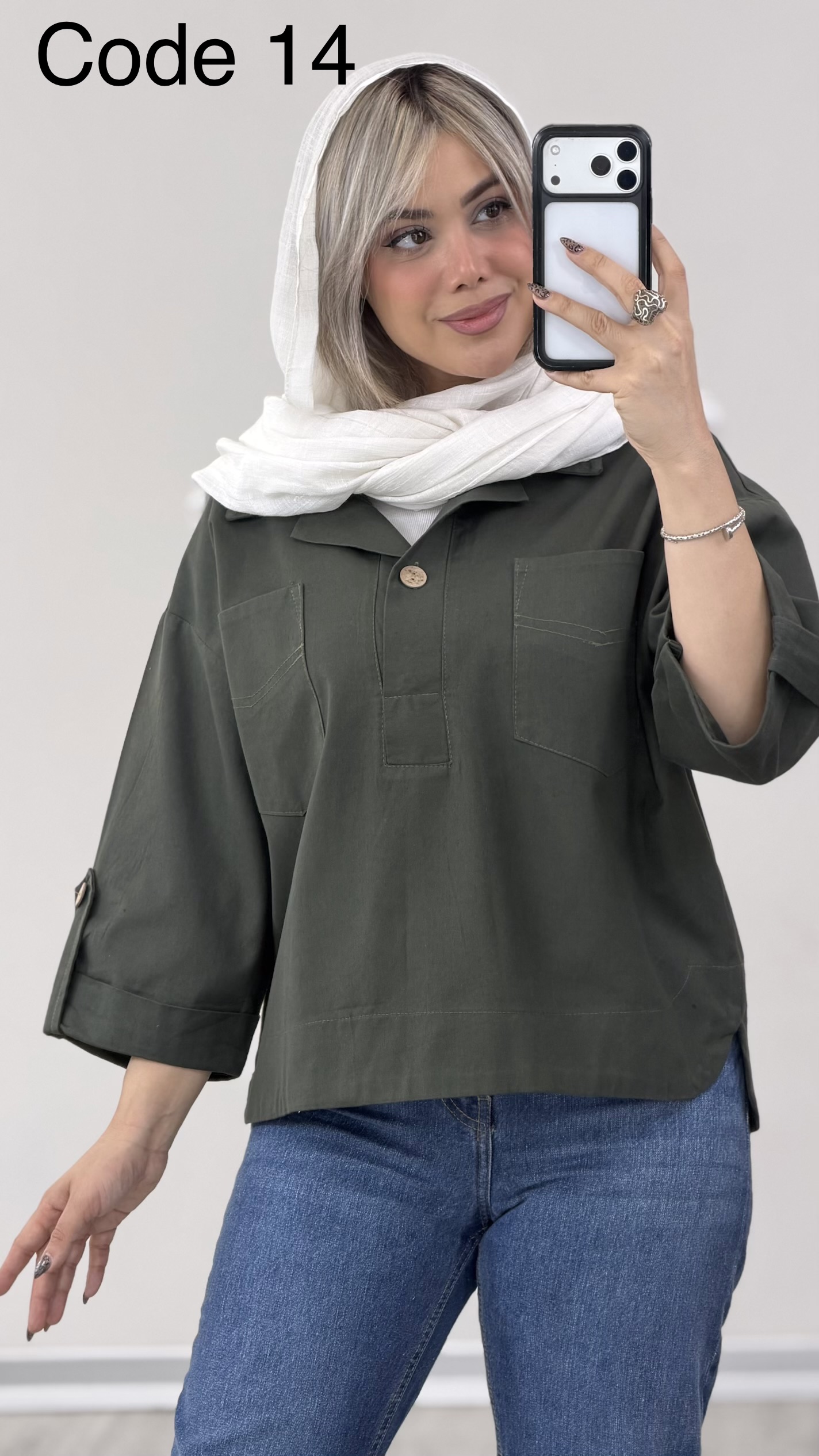 IMG_7712 شومیز کتان مدل عطرین کد 010250 A-17 - Image 1