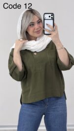 شومیز کتان مدل عطرین کد 010250 A-17 - Image 11