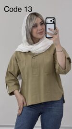 شومیز کتان مدل عطرین کد 010250 A-17 - Image 10