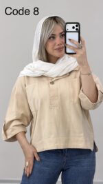 شومیز کتان مدل عطرین کد 010250 A-17 - Image 5