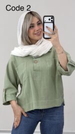 شومیز کتان مدل عطرین کد 010250 A-17 - Image 6