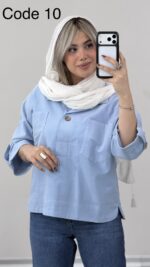 شومیز کتان مدل عطرین کد 010250 A-17 - Image 3